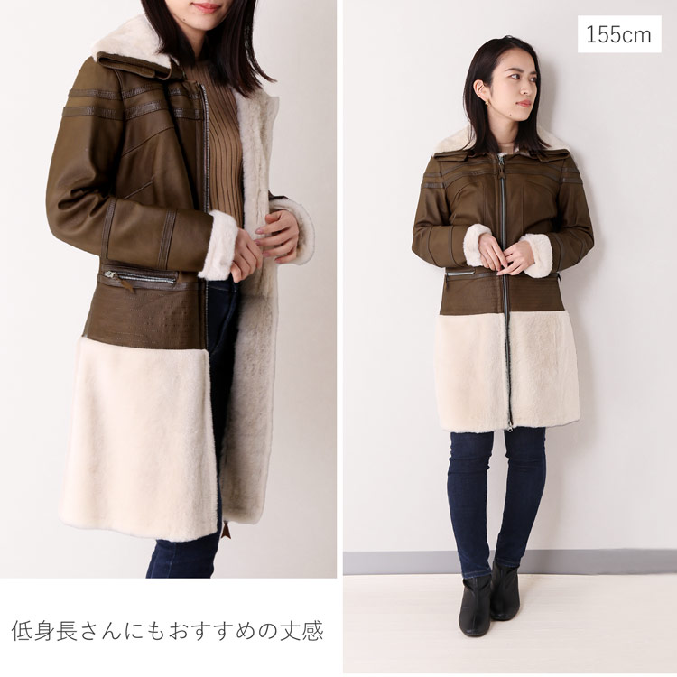 ムートン Wフェイス ジャケットコート