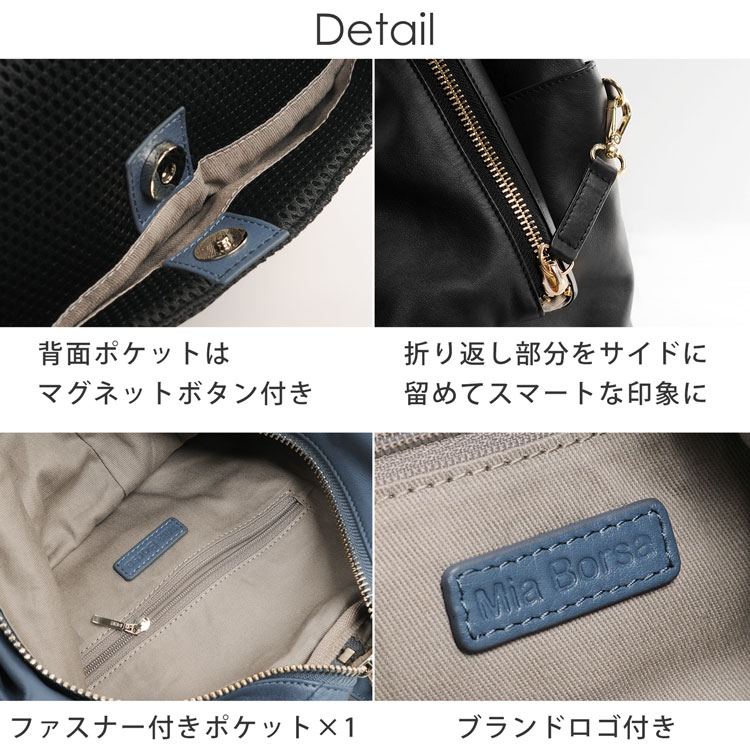 本革 リュック 牛革 収納 内側 ポケット