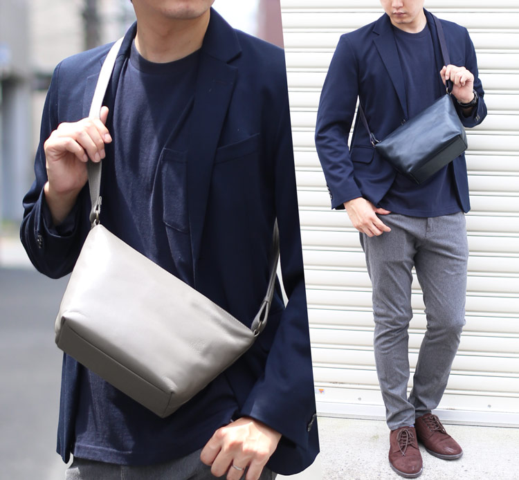 Jamale 日本製 ジャマレ 牛革 防水 加工 ショルダーバッグ 黒 ミント色 茶色 キャメル色 紺色 グレー