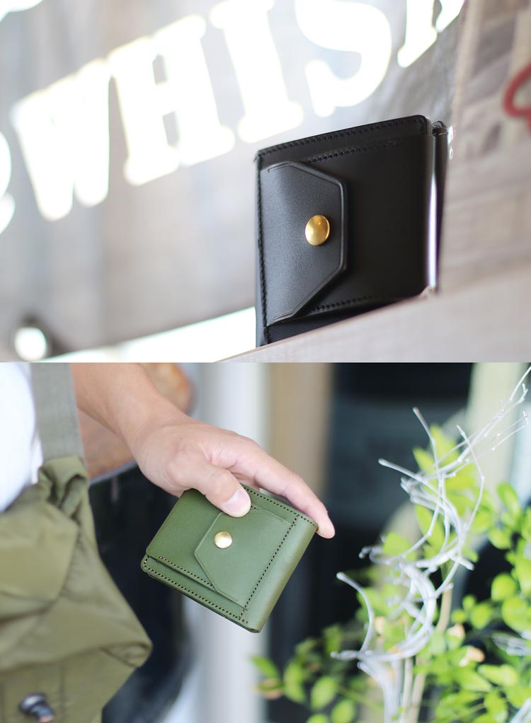 Jamale 牛革 ヌメ 二つ折り 財布 レディース ミニサイズ ミニ財布 コンパクト