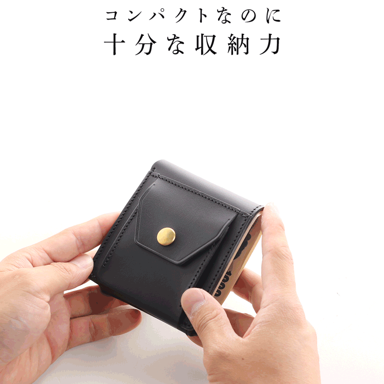 Jamale 牛革 ヌメ 二つ折り 財布 レディース 新デザイン 画期的 小銭入れ アニメ gif