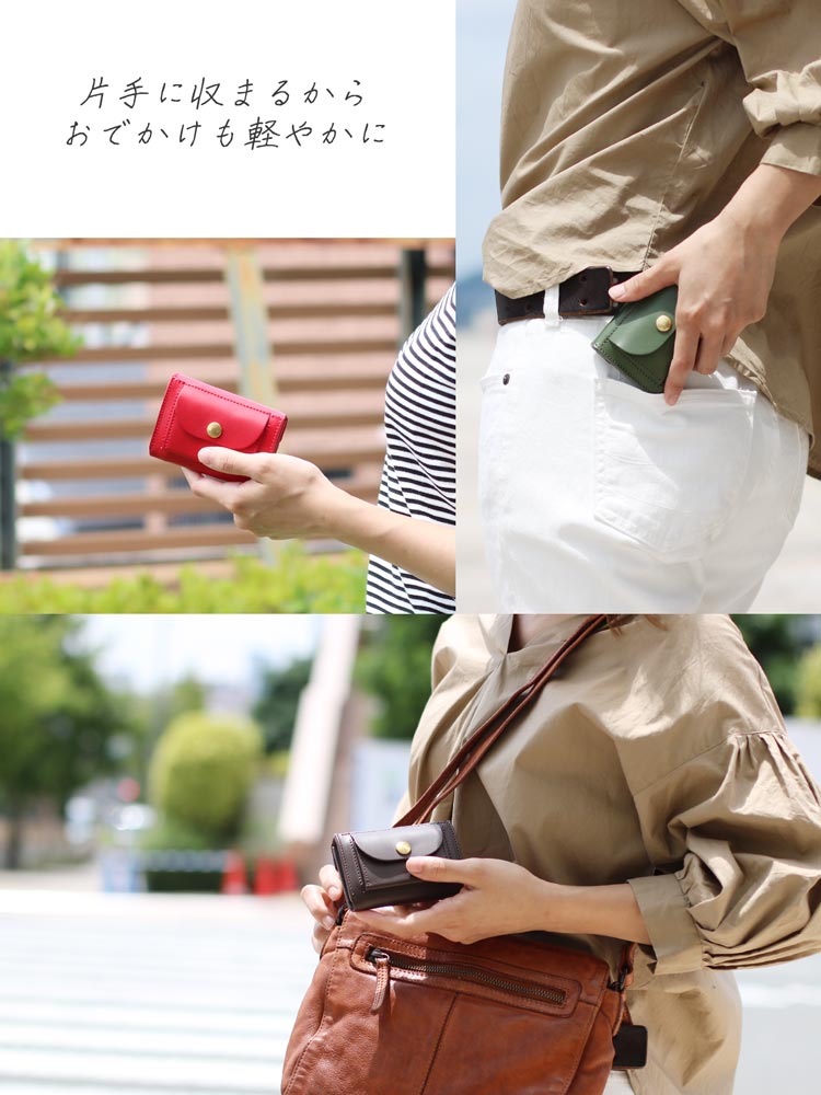 Jamale 牛革 ヌメ 二つ折り 財布 レディース