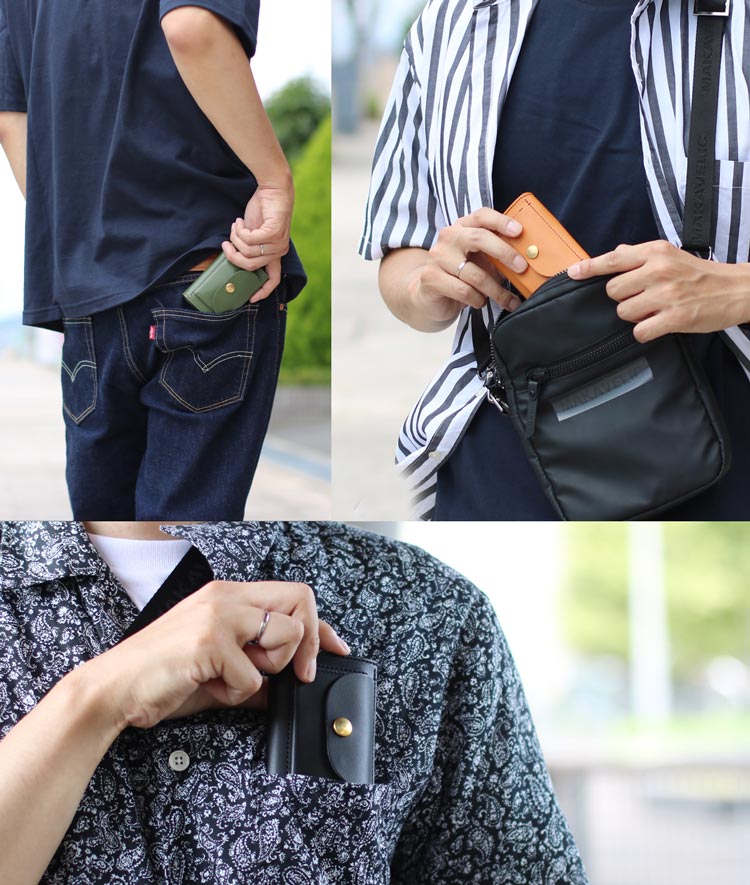 Jamale 牛革 ヌメ 二つ折り 財布 メンズ