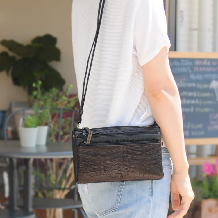 クロコダイル ショルダー クラッチ お財布 バッグ ポシェット