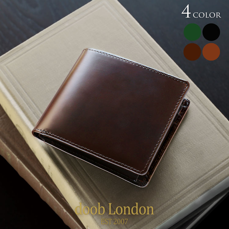 コードバン メンズ 折り財布 本革 doob London ライトブラウン