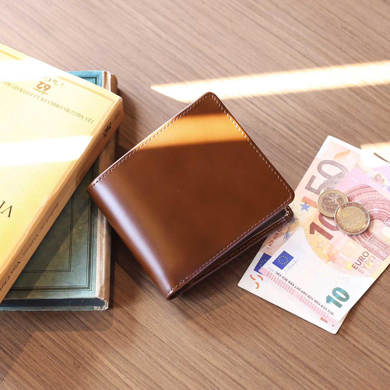 コードバン メンズ 折り財布 本革 doob London ライトブラウン