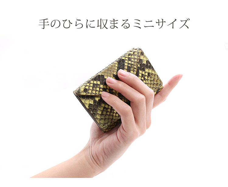パイソン 小さい財布 手のひらサイズ レディース