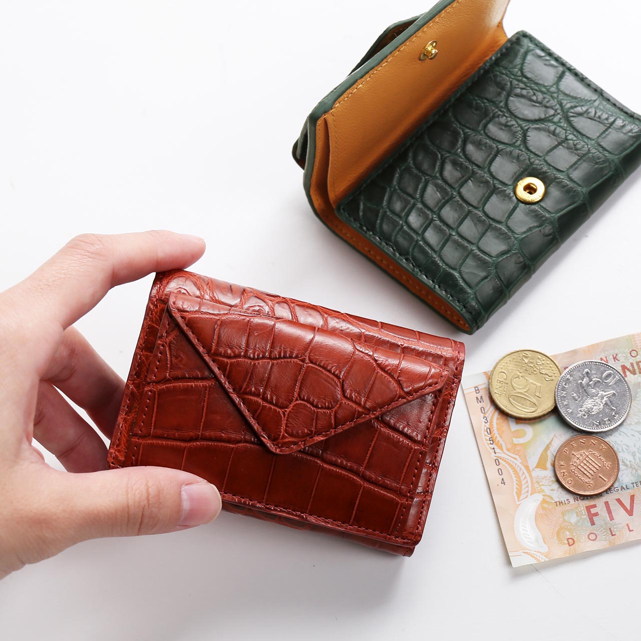 本革 ミニ財布 クロコダイル
