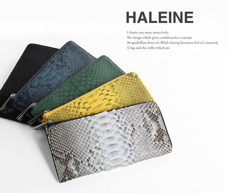 HALEINE ダイヤモンド パイソン L字ファスナー 財布