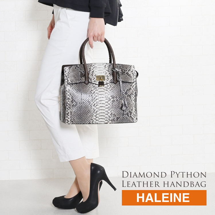 HALEINE [アレンヌ] ダイヤモンド パイソン ハンドバッグ レディース