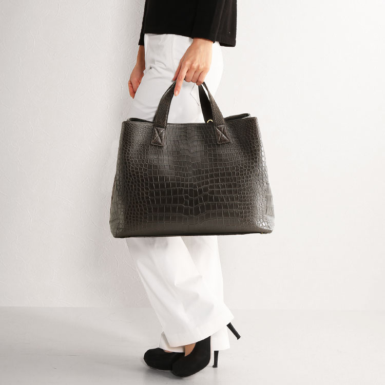 スモール クロコダイル トートバッグ レディース ポロサス