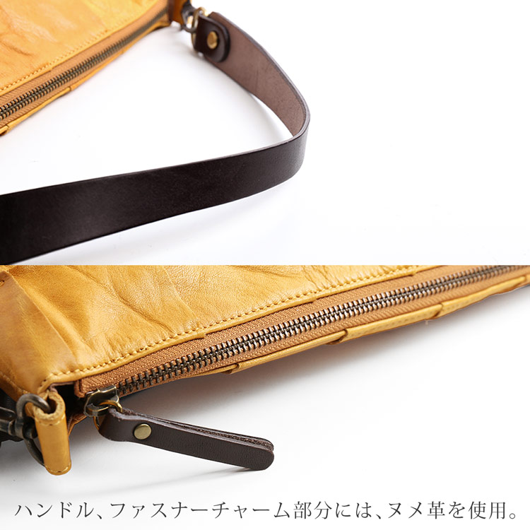 HALEINE アレンヌ ブランド 牛革 パッチワーク バッグ ハンドル ヌメ革