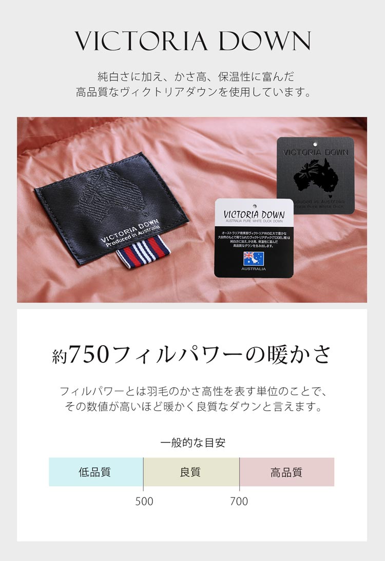 ヴィクトリアダウン フィルパワー750 ジャケット