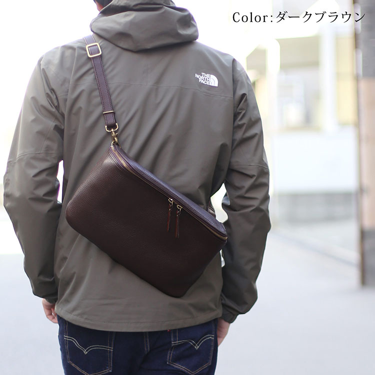 HALEINE 日本製 牛革 ショルダーバッグ メンズ