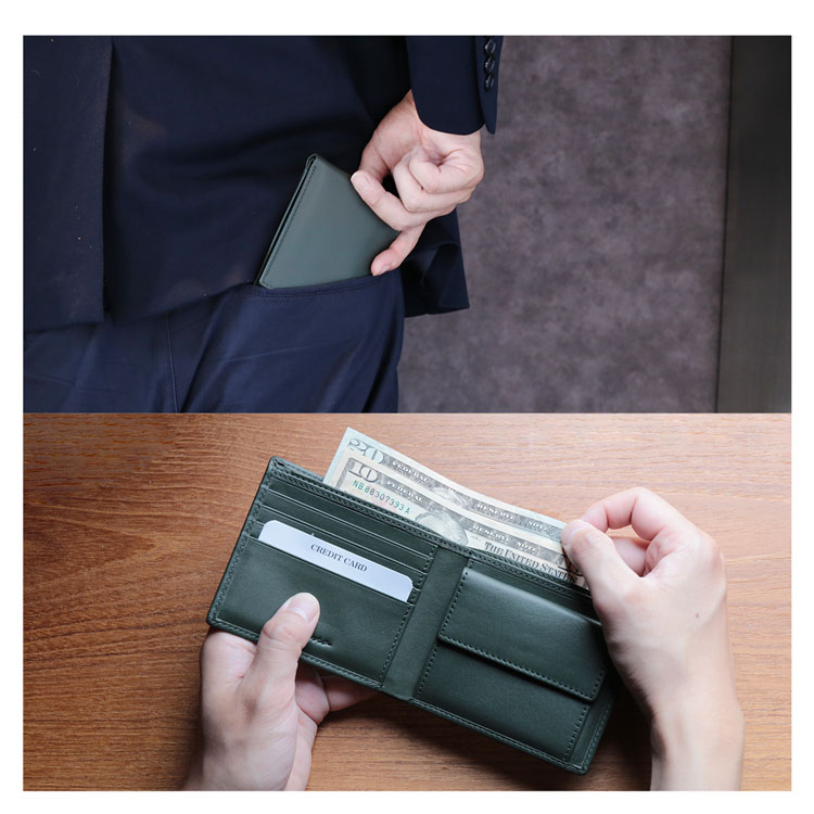 mieno 二つ折り コンパクト 折り財布 メンズ