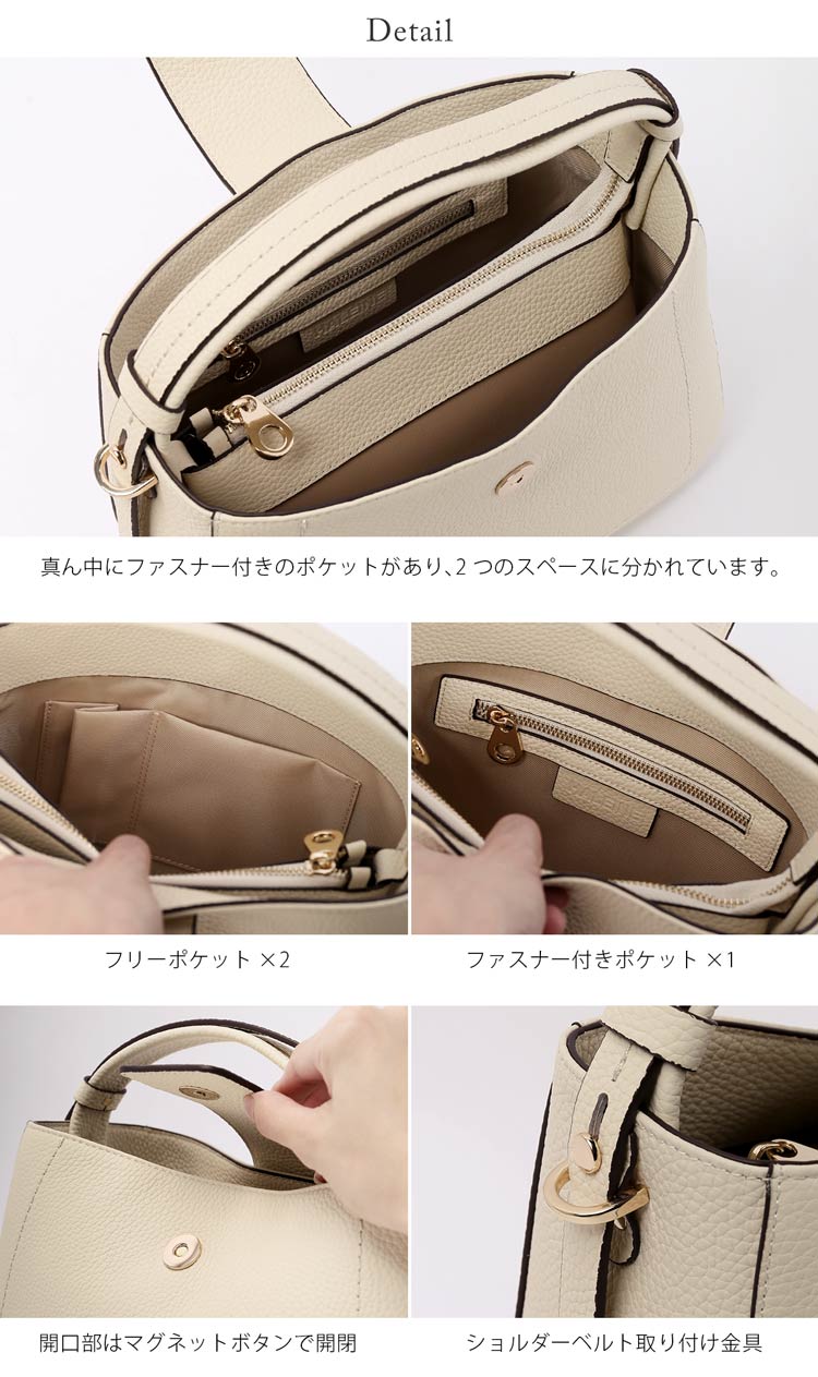 HALEINE 本革 ハンドバッグ ワンハンドル 斜めがけ 2WAY レディース