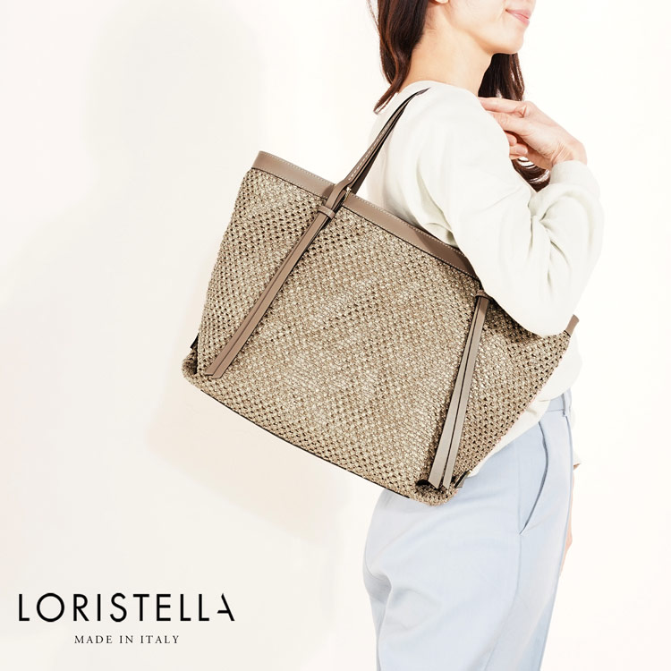 LORISTELLA 麦わら レザーバッグ レディース