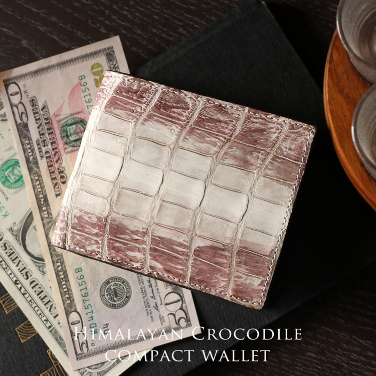 ヒマラヤ クロコダイル ミニ財布 コンパクト財布 折り財布