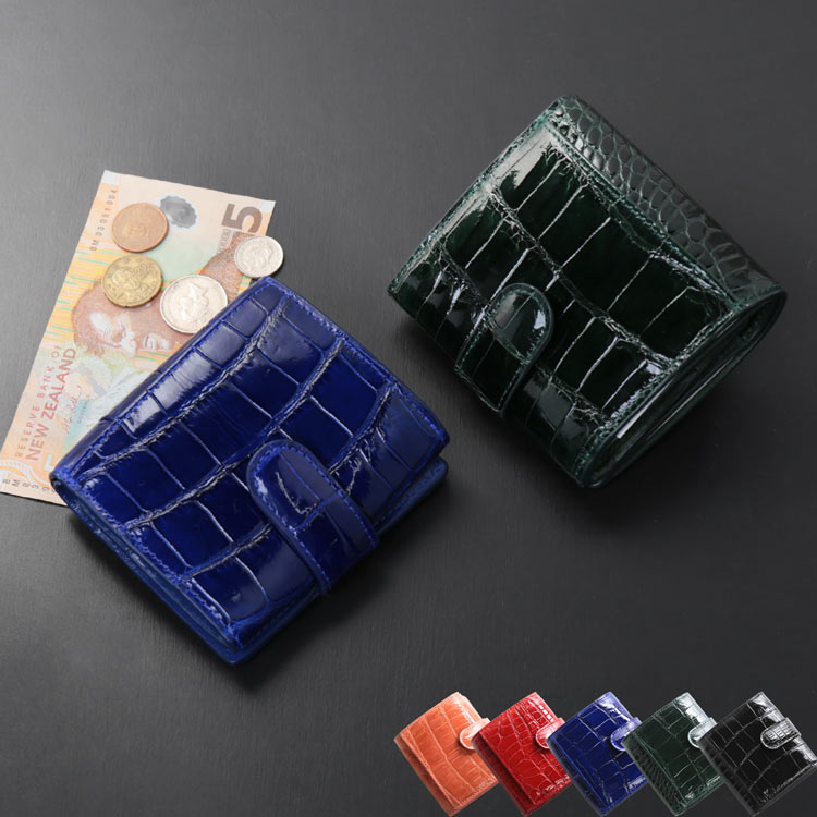 シャイニング クロコダイル コンパクト 財布 レディース