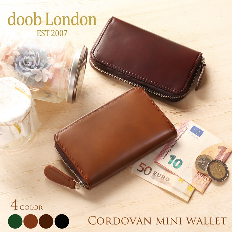 コードバン レディース ミニ 財布 本革 doob London グリーン