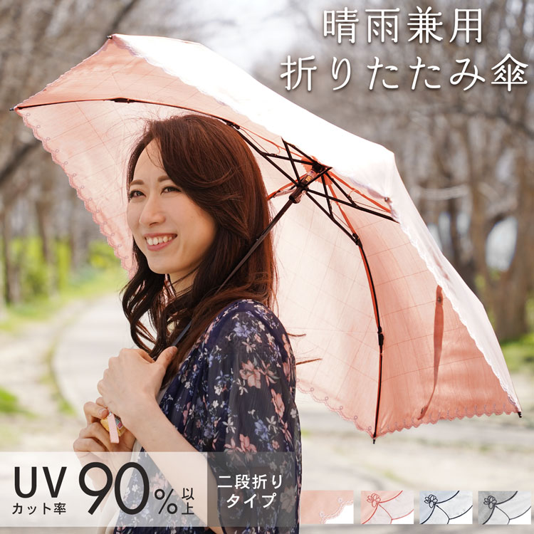 折りたたみ 日傘 綿 晴雨兼用