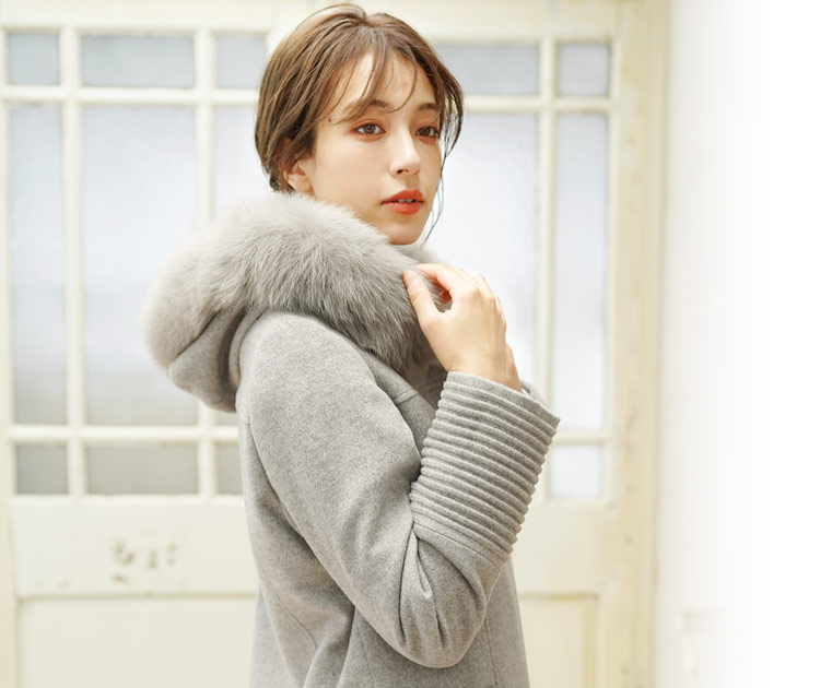 Filomo カシミヤ混 コート フォックス ファー コート