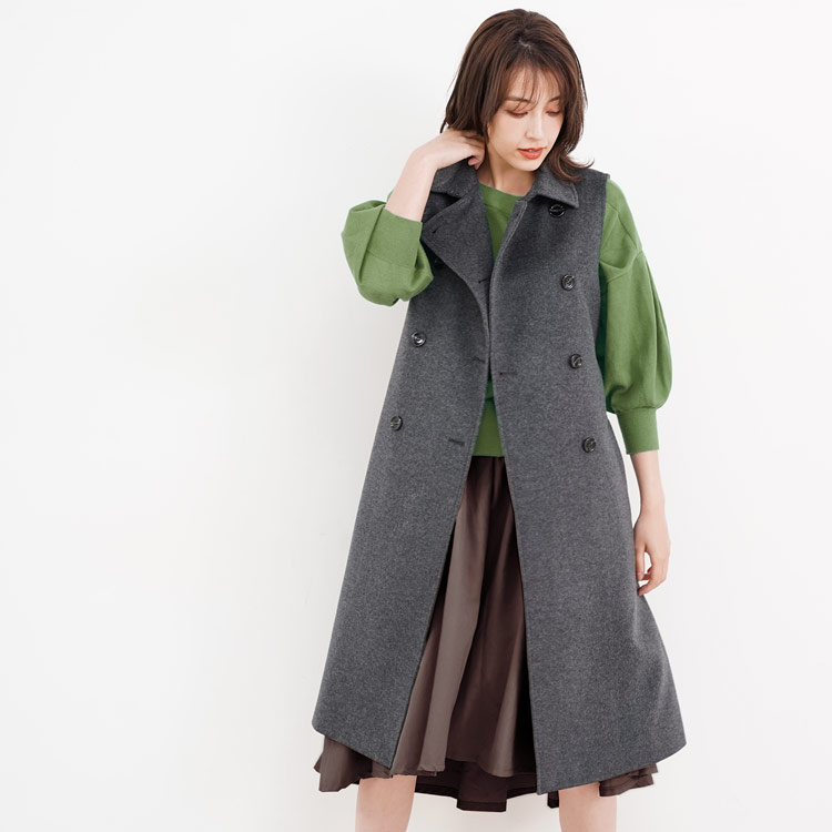 Filomo カシミヤ混 ロングベスト 羽織る ジレ