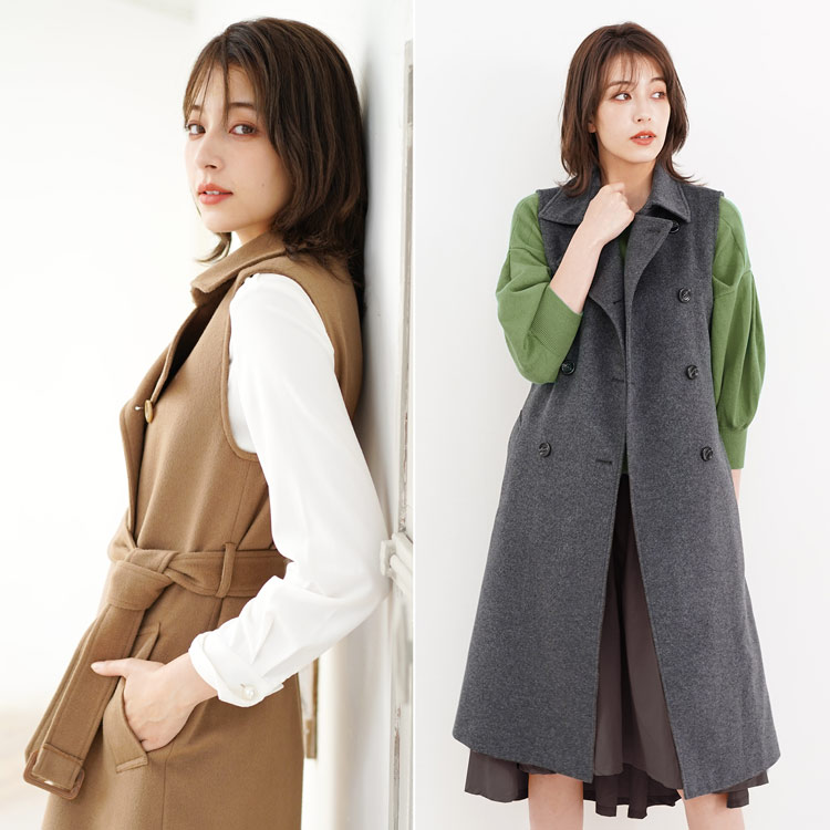 Filomo カシミヤ混 ロングベスト 羽織る ジレ