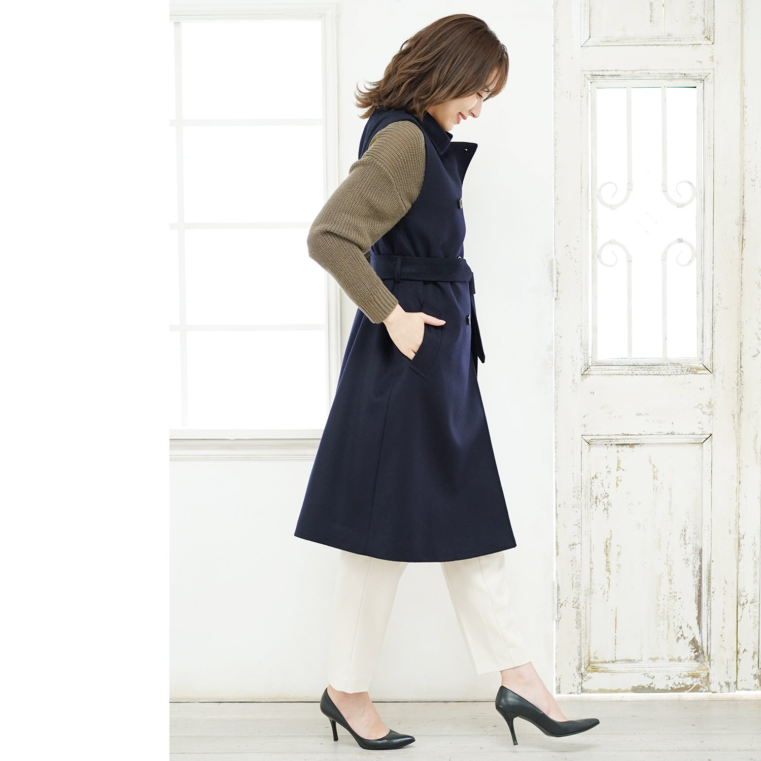 Filomo カシミヤ混 ロングベスト 羽織る ジレ