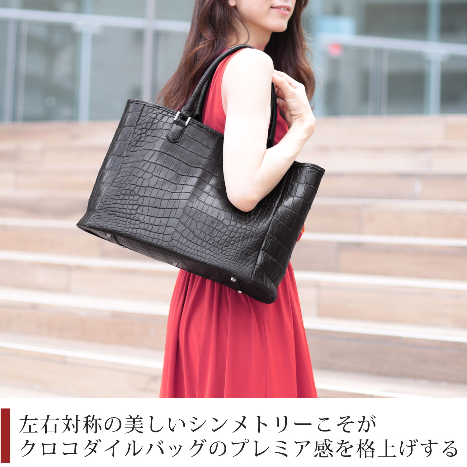 センター取りの美しいクロコダイル