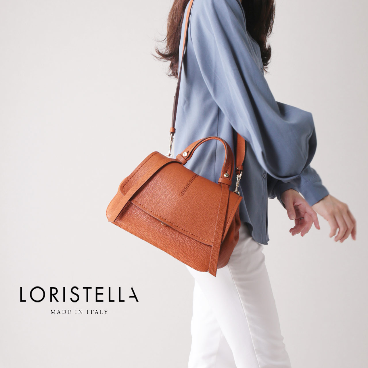LORISTELLA レザーバッグ 2way レディース オレンジ