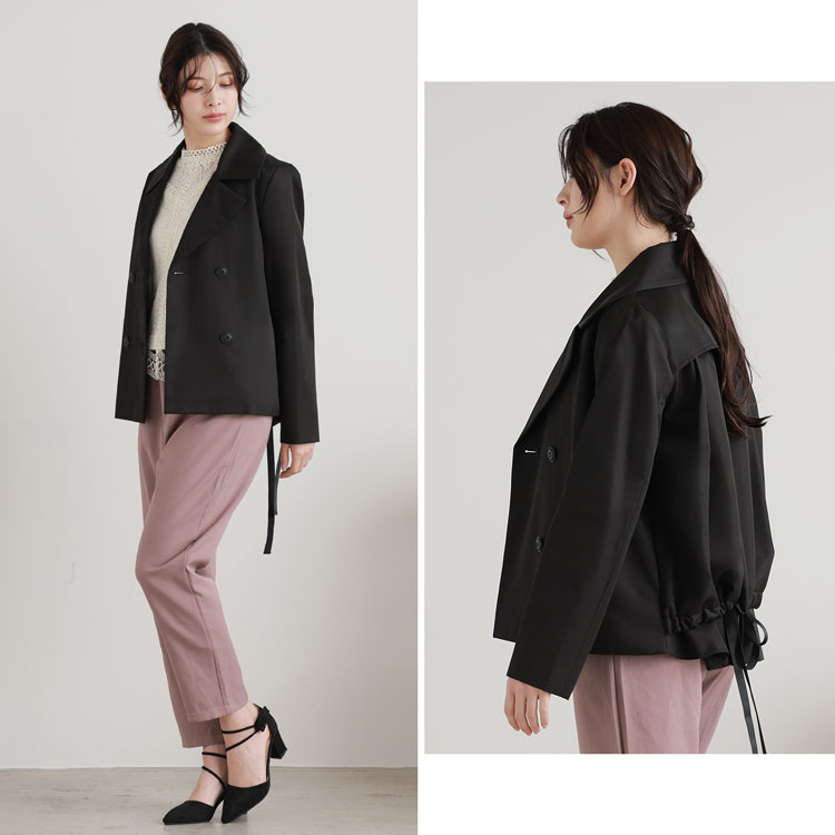 トレンチ ショート丈 バックフレア 春アウター ジャケット