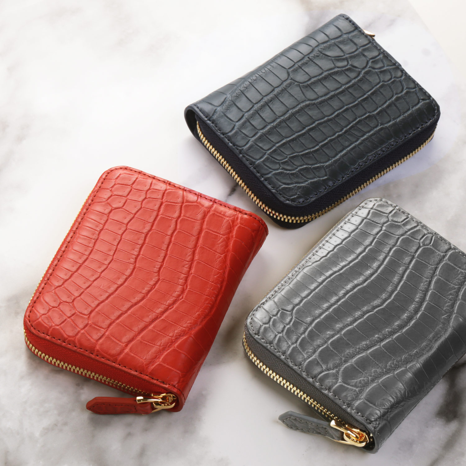 クロコダイル ミニ財布 コンパクト財布