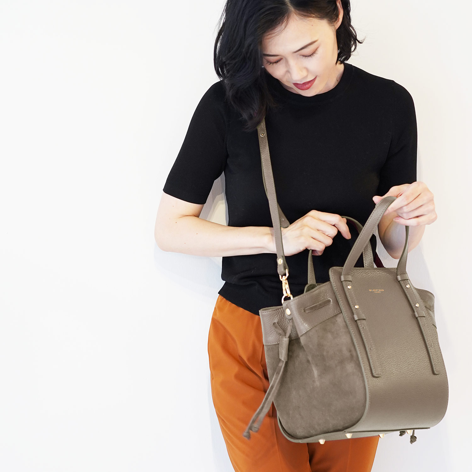 本革 バッグ mybestbag トープ