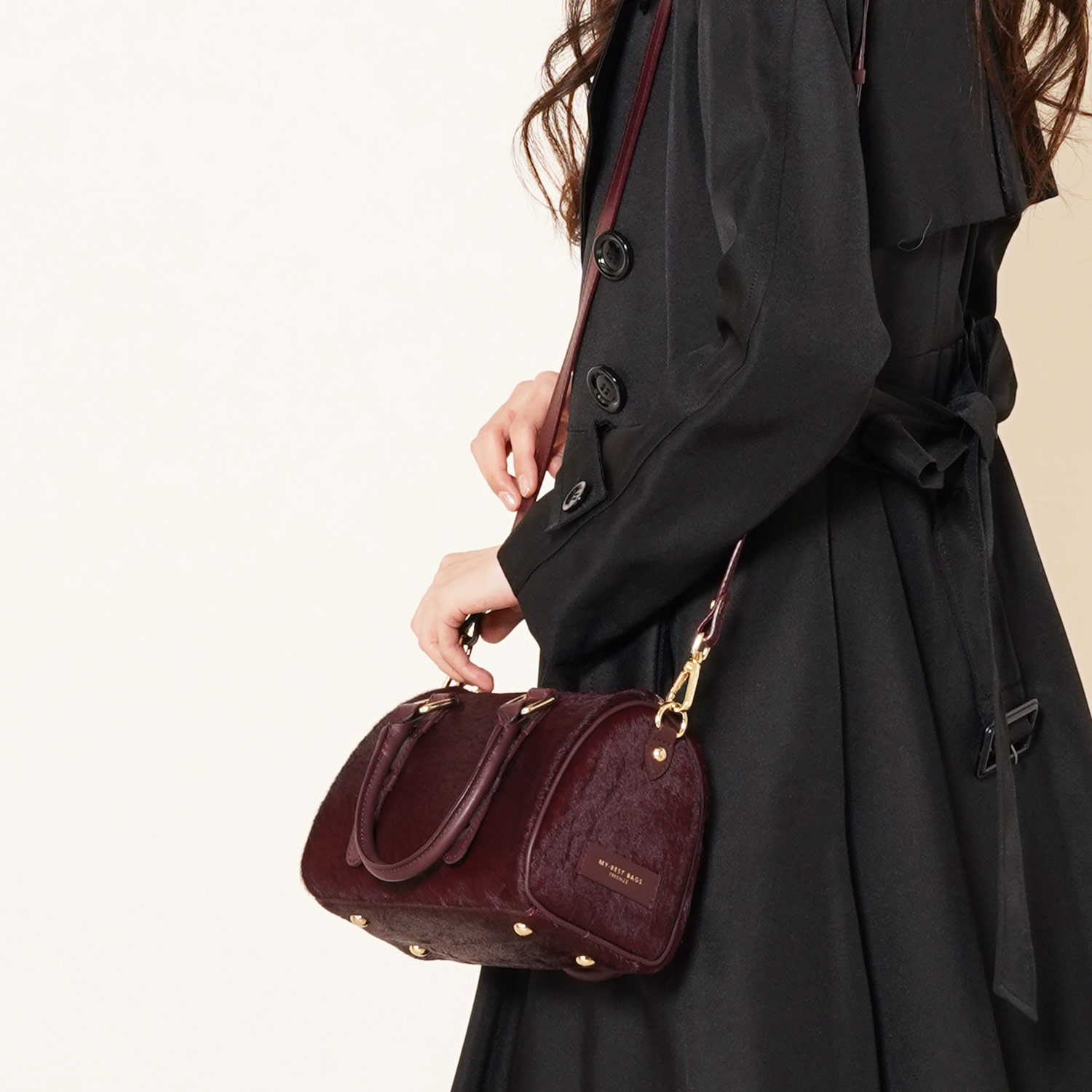本革 バッグ mybestbag ボルドー