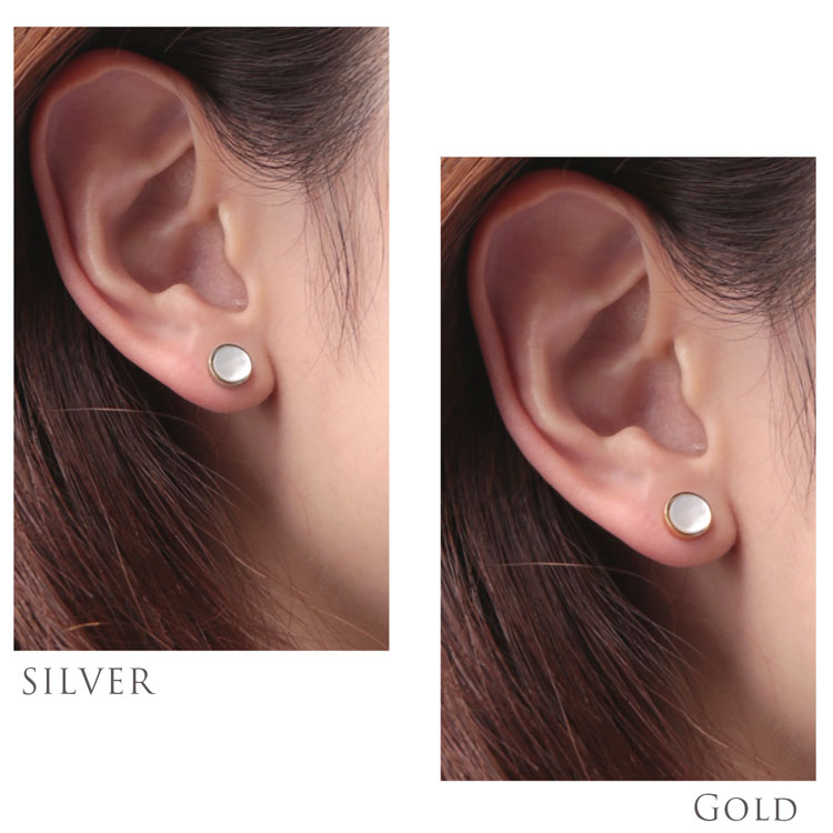 サークル シェル キャッチ ピアス
