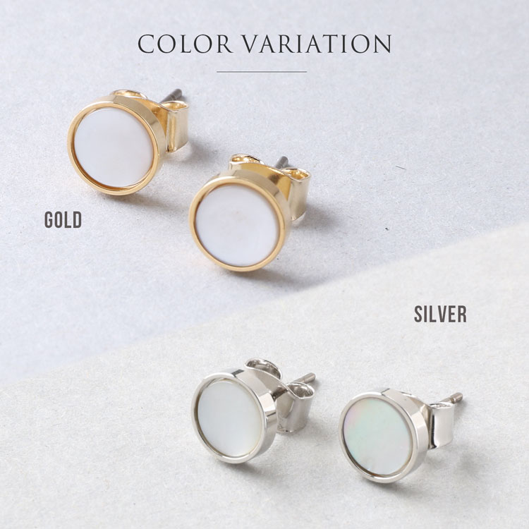 サークル シェル キャッチ ピアス