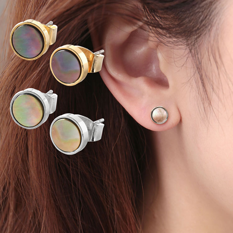 サークル シェル キャッチ ピアス