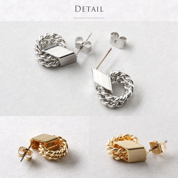 ツイスト リング キャッチ ピアス