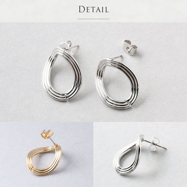 ウェーブ リング ピアス