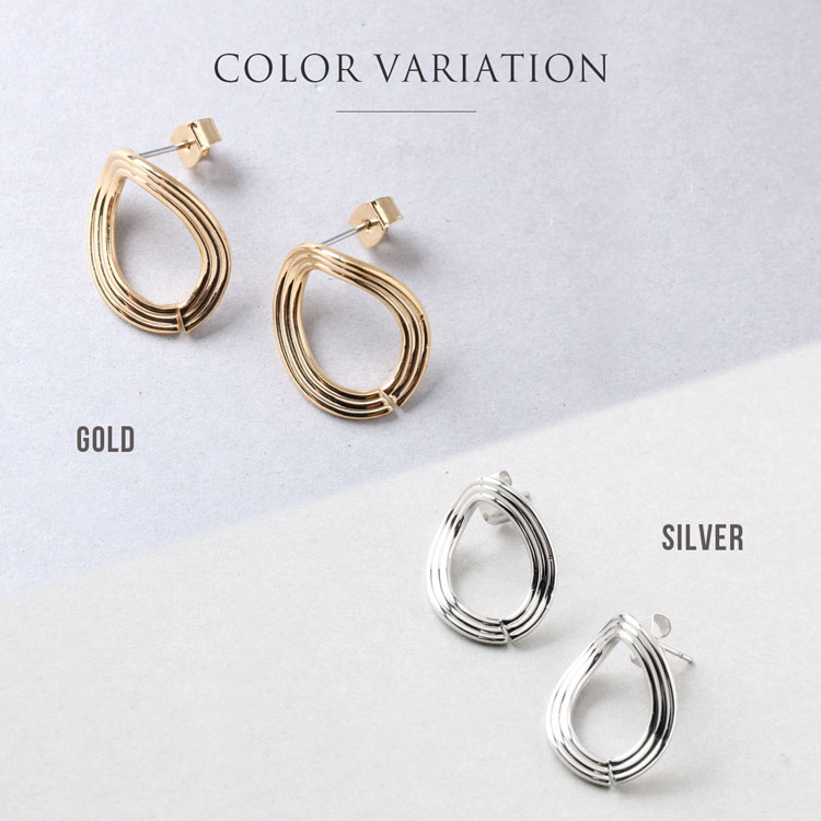 ウェーブ リング ピアス