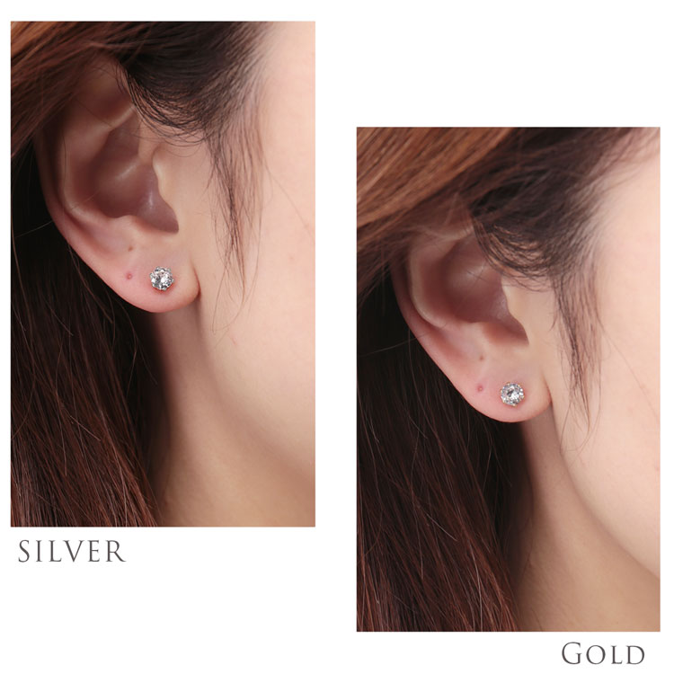 1粒 ストーン ピアス 5mm