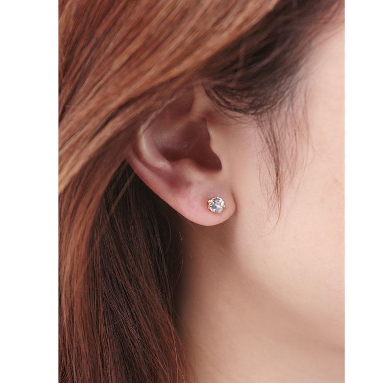 1粒 ストーン ピアス 5mm