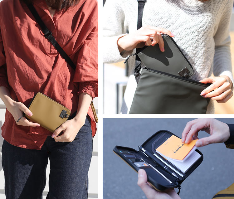 PRAIRIE プレリー オーガナイザー メンズ アウトドア 防水 止水ファスナー 丈夫 ポーチ ネックウォレット スマホポーチ