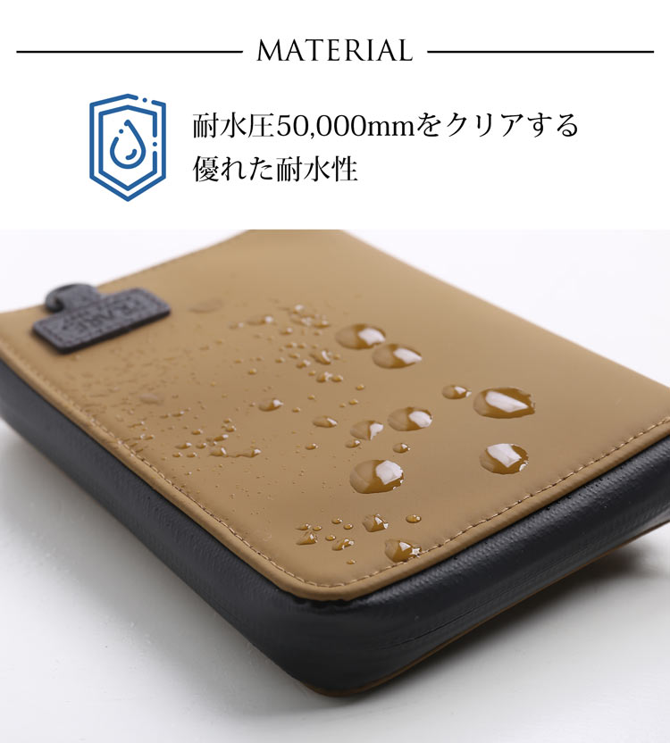 PRAIRIE プレリー オーガナイザー メンズ アウトドア 防水 止水ファスナー 丈夫 ポーチ ネックウォレット スマホポーチ