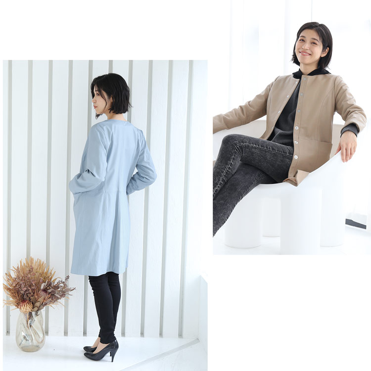 シンプル ノーカラーコート