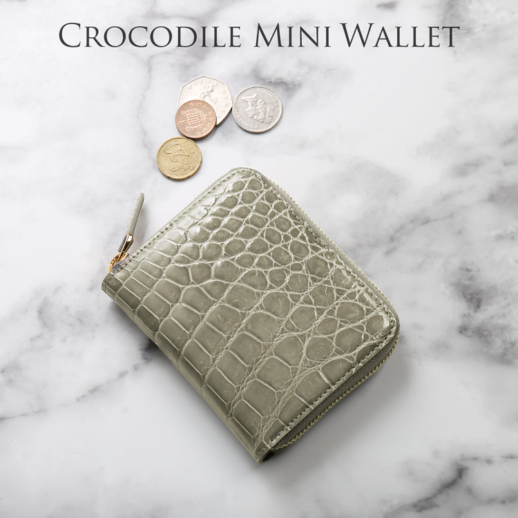 クロコダイル ミニ財布 コンパクト財布