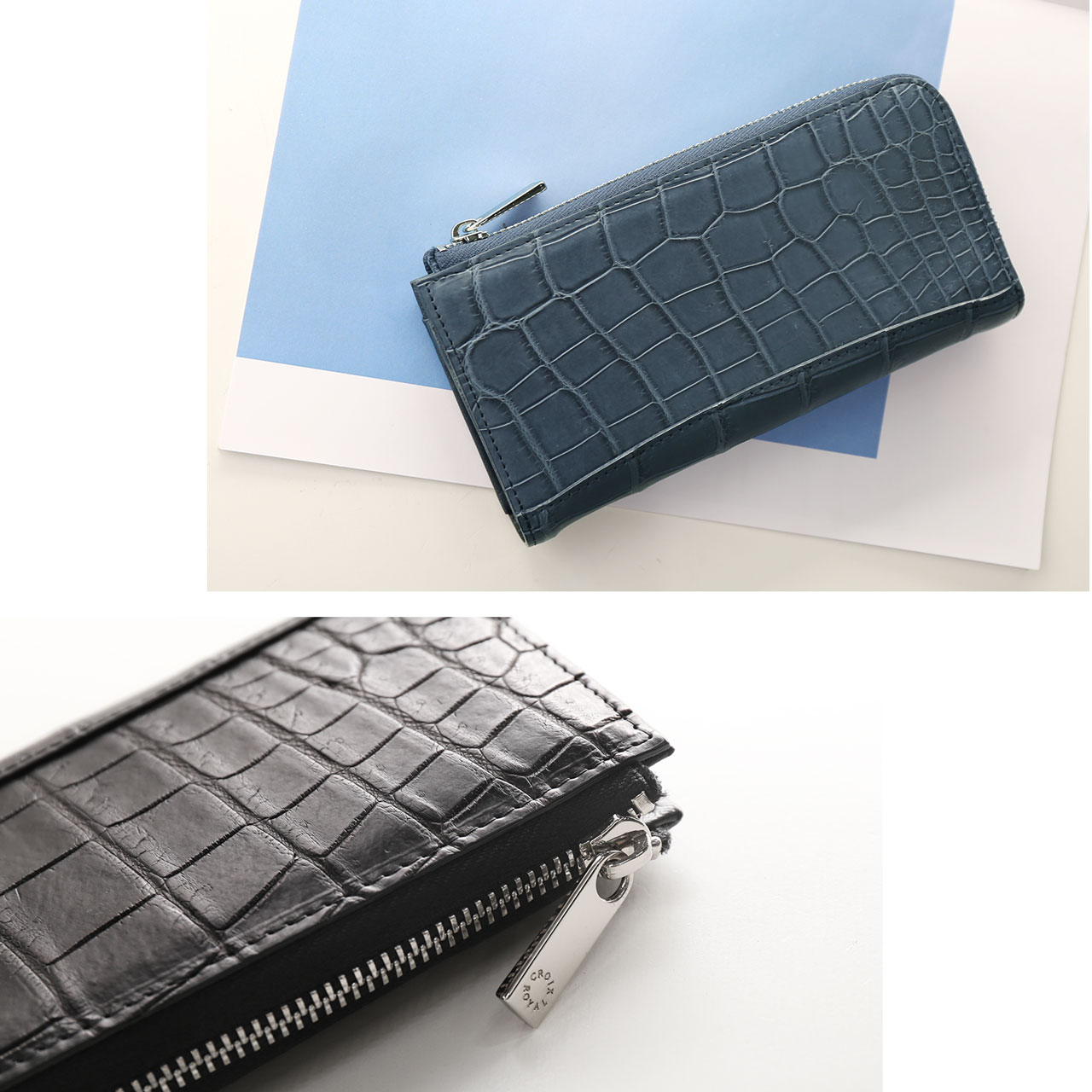 ナイルクロコダイルL字ファスナー長財布