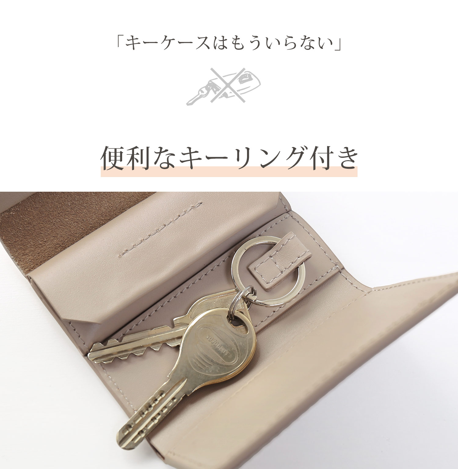 HALEINE 牛革 三つ折り ミニ財布 刺繍