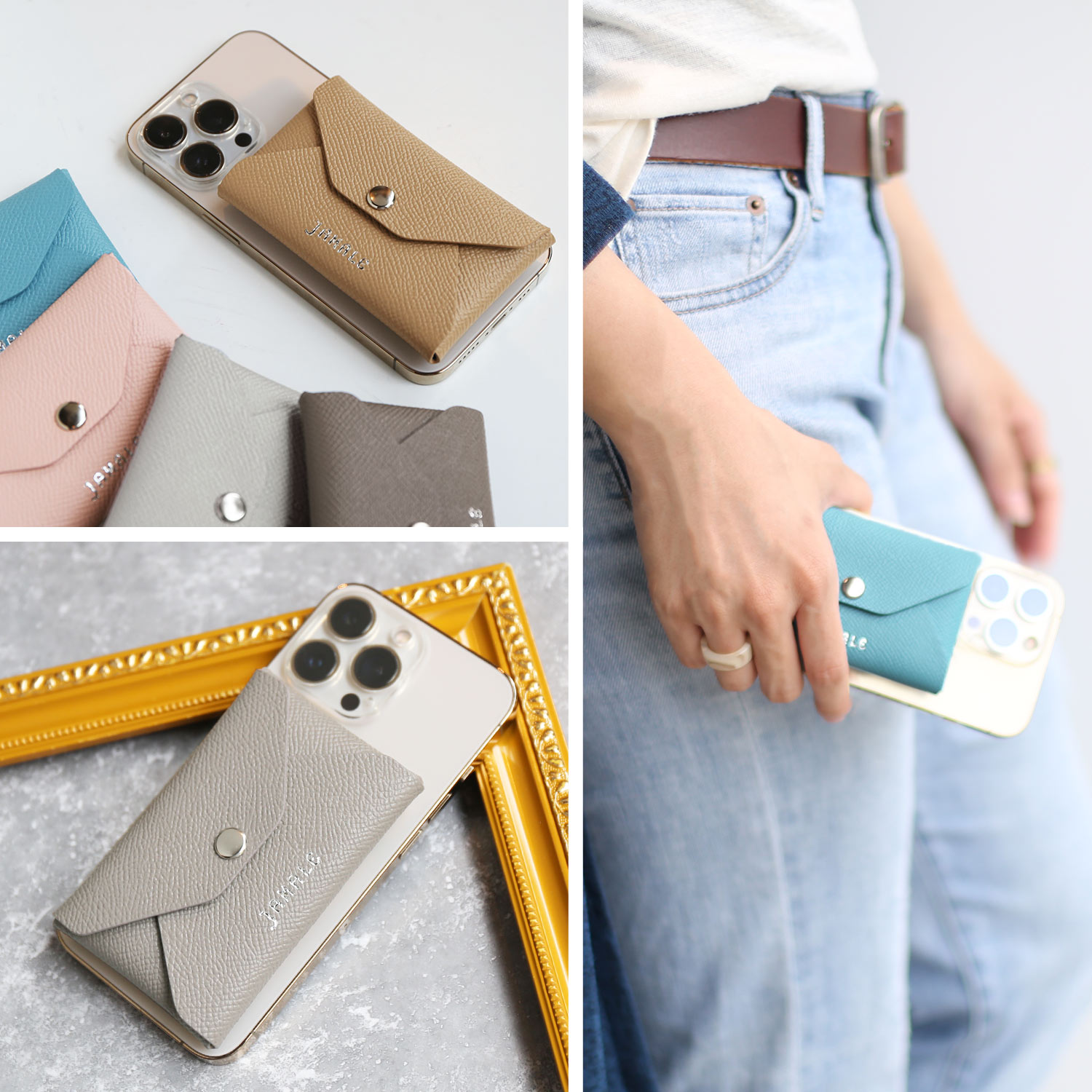jamale 本革 スマホ カードケース